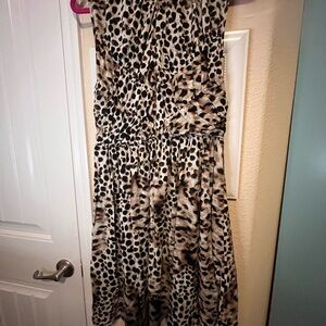 Leopard Print Sleeveless Dress Petite XL